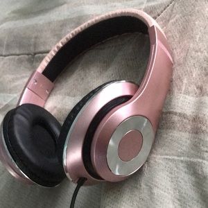 Rose gold headphones